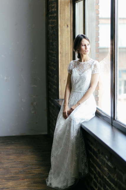 Свадебное платье Mia. Силуэт А-силуэт. Цвет Белый / Молочный. Вид 6