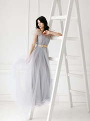 Свадебное платье Fluorite. Силуэт А-силуэт. Цвет Пепельный / Металлик, Лавандовый / Фиолетовый, Красный / Марсала. Вид 1