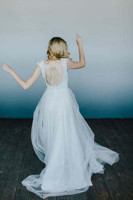 Свадебное платье Anita. Силуэт А-силуэт. Цвет Белый / Молочный. Вид 2