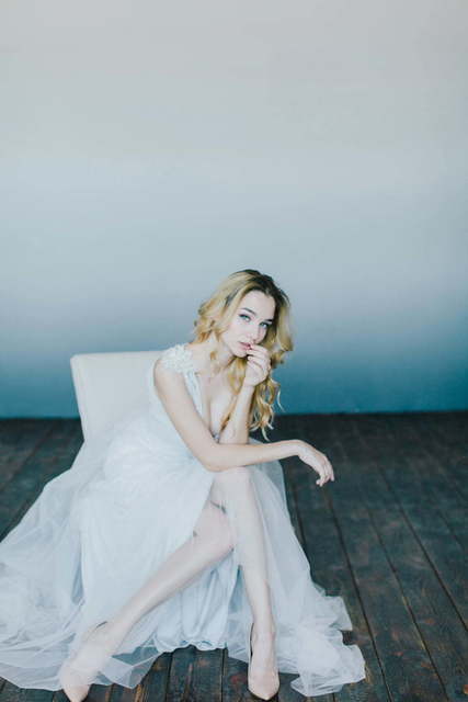 Свадебное платье Anita. Силуэт А-силуэт. Цвет Белый / Молочный. Вид 3