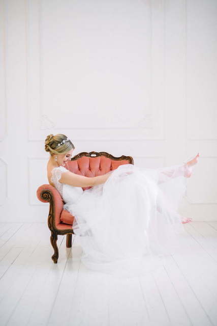 Свадебное платье Pearl. Силуэт А-силуэт. Цвет Белый / Молочный. Вид 4