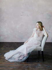 Свадебное платье Collete. Силуэт А-силуэт. Цвет оттенки Розового. Вид 1