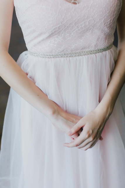 Свадебное платье Collete. Силуэт А-силуэт. Цвет оттенки Розового. Вид 6