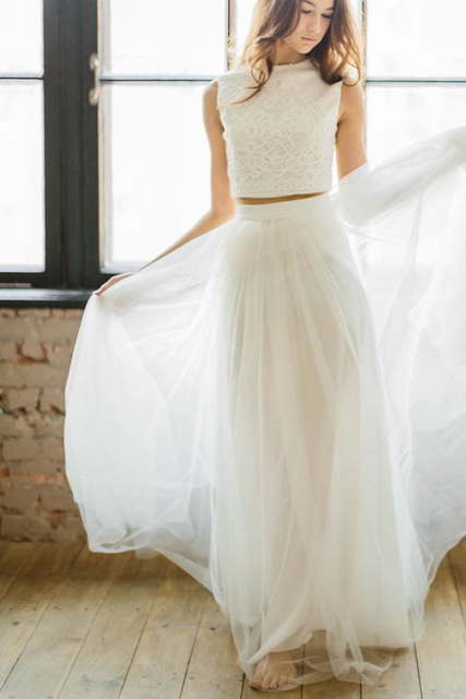 Свадебное платье Lotus. Силуэт А-силуэт. Цвет Айвори / Капучино. Вид 5