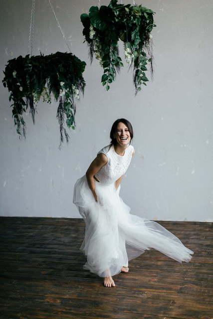 Свадебное платье Lotus. Силуэт А-силуэт. Цвет Айвори / Капучино. Вид 8