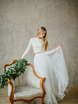 Свадебное платье Teona. Силуэт А-силуэт. Цвет Белый / Молочный. Вид 1