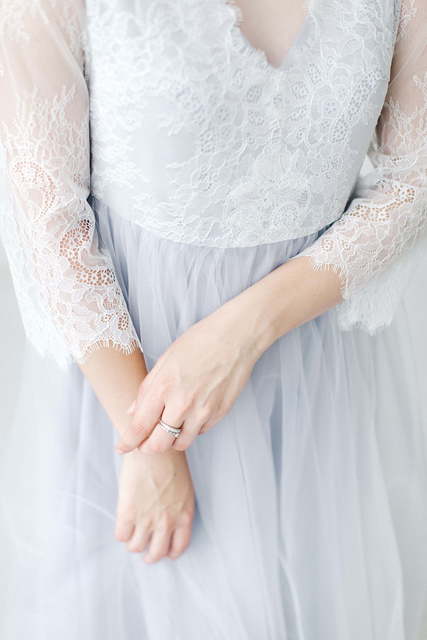 Свадебное платье Gerbera. Силуэт А-силуэт. Цвет Голубой / Синий, Лавандовый / Фиолетовый, Пепельный / Металлик. Вид 7