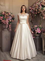 Свадебное платье Медисон. Силуэт А-силуэт. Цвет Белый / Молочный, Айвори / Капучино. Вид 1