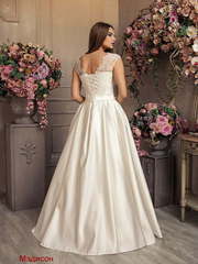 Свадебное платье Медисон. Силуэт А-силуэт. Цвет Белый / Молочный, Айвори / Капучино. Вид 2