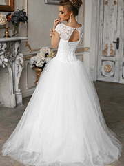 Свадебное платье Эсте. Силуэт Пышное, А-силуэт. Цвет Белый / Молочный. Вид 2