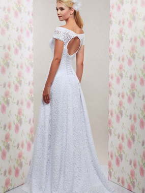 Свадебное платье Розабель. Силуэт А-силуэт, Прямое. Цвет Белый / Молочный. Вид 2