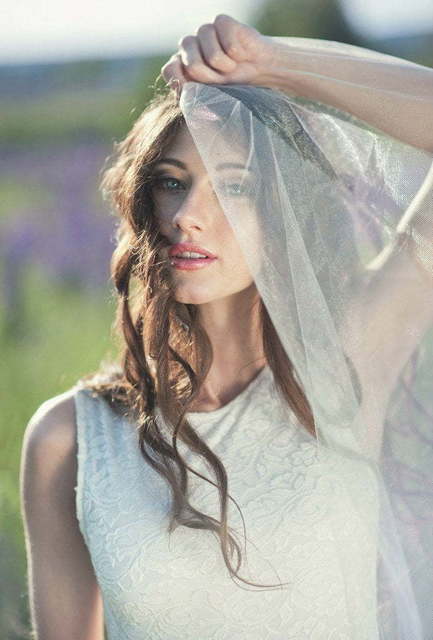 Свадебное платье Ангел. Силуэт А-силуэт, Прямое. Цвет Белый / Молочный, Персик / Оранжевый, оттенки Розового. Вид 4