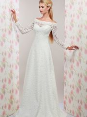 Свадебное платье Розабель 2. Силуэт А-силуэт, Прямое. Цвет Белый / Молочный. Вид 2