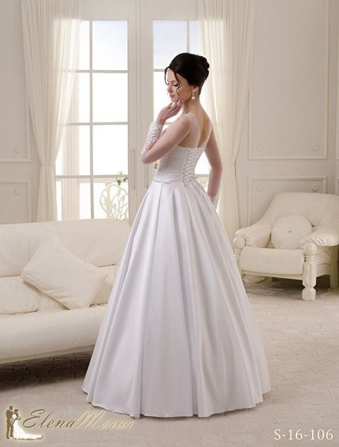 Свадебное платье С106. Силуэт А-силуэт, Прямое. Цвет Белый / Молочный. Вид 2