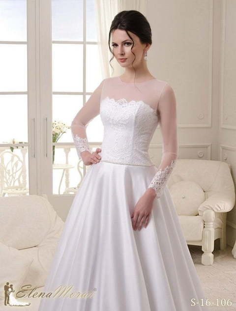 Свадебное платье С106. Силуэт А-силуэт, Прямое. Цвет Белый / Молочный. Вид 3