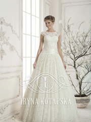 Свадебное платье Вельвет. Силуэт А-силуэт. Цвет Белый / Молочный, Айвори / Капучино. Вид 1