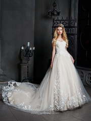 Свадебное платье Камерон. Силуэт А-силуэт. Цвет Айвори / Капучино. Вид 1