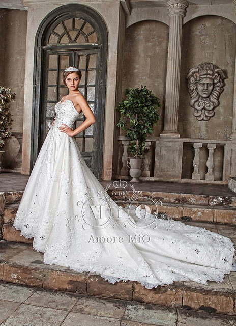 Свадебное платье Диамант 3. Силуэт А-силуэт. Цвет Белый / Молочный. Вид 2