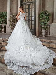 Свадебное платье Диамант 1. Силуэт А-силуэт. Цвет Белый / Молочный. Вид 2