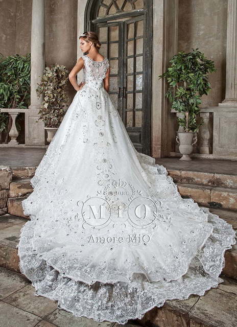 Свадебное платье Диамант 1. Силуэт А-силуэт. Цвет Белый / Молочный. Вид 2