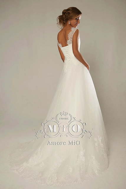 Свадебное платье Фиеста. Силуэт А-силуэт. Цвет Белый / Молочный. Вид 2