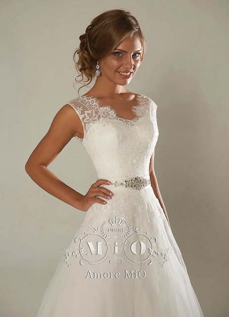 Свадебное платье Фиеста. Силуэт А-силуэт. Цвет Белый / Молочный. Вид 4