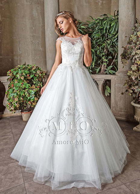 Свадебное платье Фредерика. Силуэт А-силуэт. Цвет Белый / Молочный. Вид 3