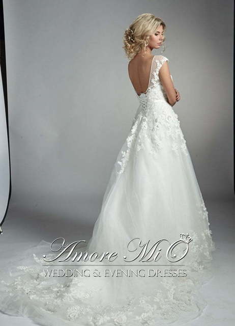 Свадебное платье Гордения. Силуэт А-силуэт. Цвет Белый / Молочный. Вид 2