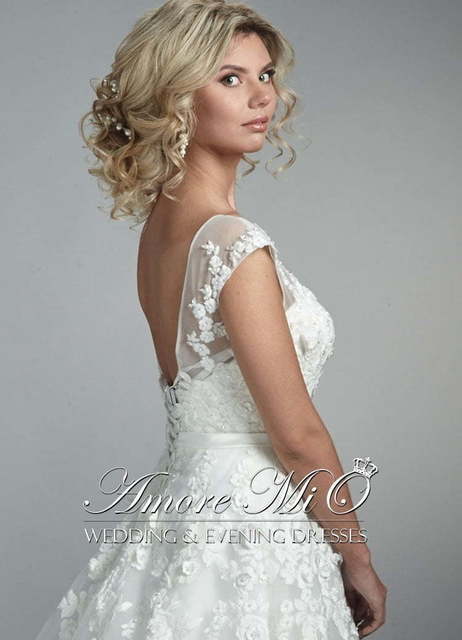 Свадебное платье Гордения. Силуэт А-силуэт. Цвет Белый / Молочный. Вид 4