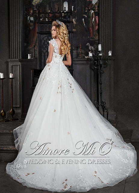 Свадебное платье Северина. Силуэт А-силуэт. Цвет Белый / Молочный. Вид 2