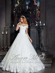 Свадебное платье Соланж. Силуэт А-силуэт. Цвет Белый / Молочный. Вид 1