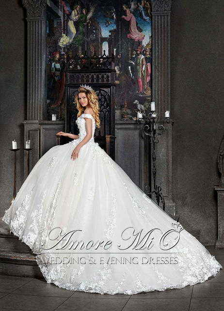 Свадебное платье Соланж. Силуэт А-силуэт. Цвет Белый / Молочный. Вид 3