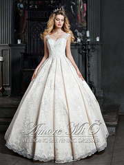 Свадебное платье Эльза. Силуэт Пышное, А-силуэт. Цвет Айвори / Капучино. Вид 1