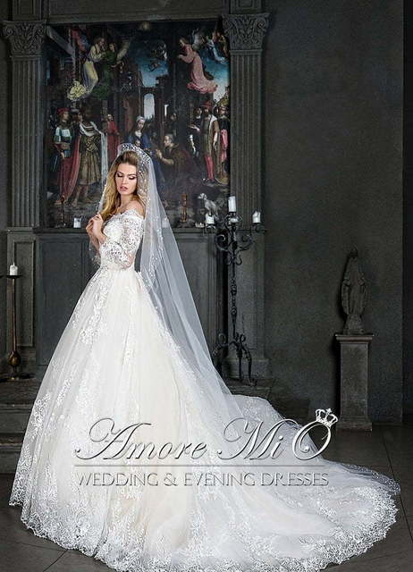 Свадебное платье Медея. Силуэт А-силуэт. Цвет Белый / Молочный. Вид 2