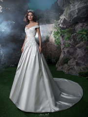 Свадебное платье 5013. Силуэт А-силуэт. Цвет Белый / Молочный. Вид 1