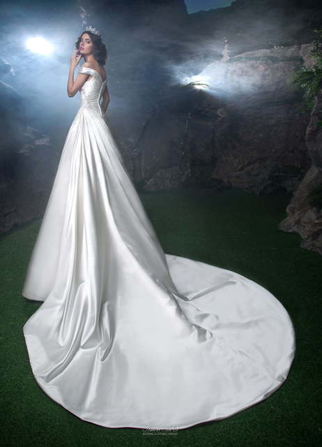 Свадебное платье 5013. Силуэт А-силуэт. Цвет Белый / Молочный. Вид 2