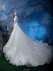 Свадебное платье 619. Силуэт А-силуэт, Рыбка. Цвет Белый / Молочный. Вид 2