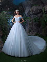 Свадебное платье 861. Силуэт Пышное, А-силуэт. Цвет Голубой / Синий. Вид 1