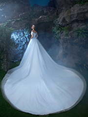 Свадебное платье 861. Силуэт Пышное, А-силуэт. Цвет Голубой / Синий. Вид 2