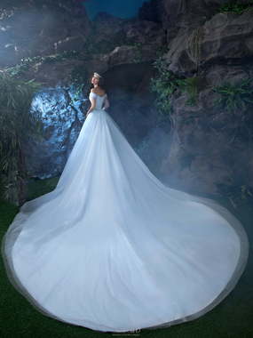 Свадебное платье 861. Силуэт Пышное, А-силуэт. Цвет Голубой / Синий. Вид 2