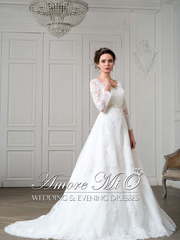 Свадебное платье Ричи. Силуэт А-силуэт. Цвет Белый / Молочный. Вид 1