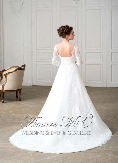 Свадебное платье Ричи. Силуэт А-силуэт. Цвет Белый / Молочный. Вид 2