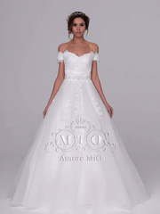 Свадебное платье Нова. Силуэт А-силуэт. Цвет Белый / Молочный. Вид 1