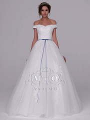 Свадебное платье Шарлин. Силуэт А-силуэт. Цвет Белый / Молочный. Вид 1