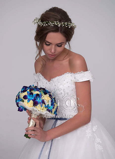 Свадебное платье Шарлин. Силуэт А-силуэт. Цвет Белый / Молочный. Вид 2