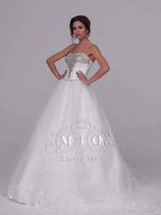 Свадебное платье Линда 2. Силуэт Пышное, А-силуэт. Цвет Белый / Молочный. Вид 1