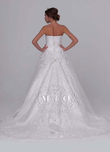 Свадебное платье Рамина. Силуэт А-силуэт. Цвет Белый / Молочный. Вид 2