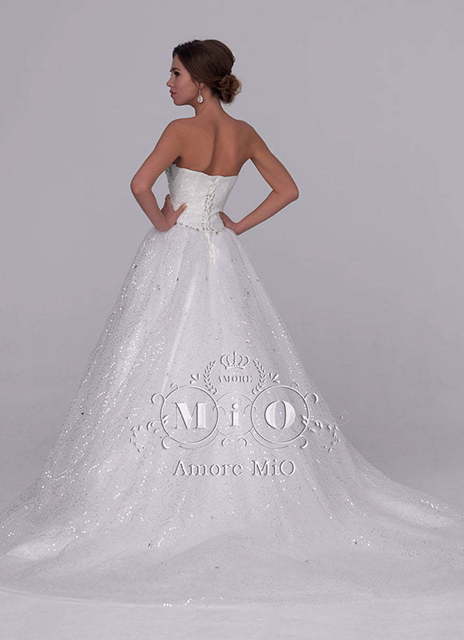 Свадебное платье Эмилия. Силуэт А-силуэт. Цвет Белый / Молочный. Вид 2