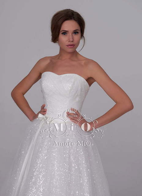 Свадебное платье Мишель. Силуэт Пышное, А-силуэт. Цвет Белый / Молочный. Вид 2