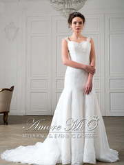 Свадебное платье Адриана. Силуэт А-силуэт. Цвет Белый / Молочный. Вид 1